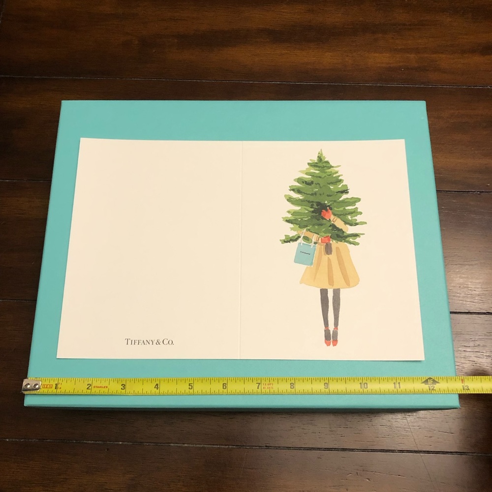 Set of 8 Tiffany Christmas Cards - Girl with Tree - Picture 7 of 9